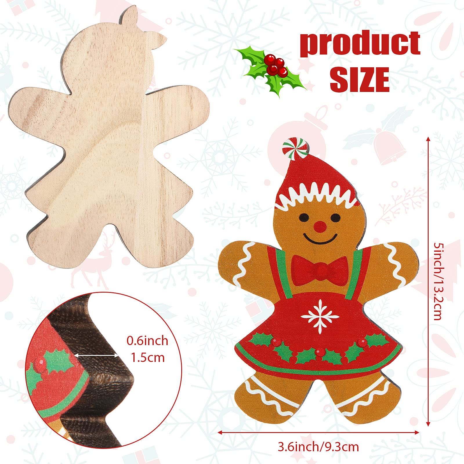 Décoration de cour de Noël, lot de 2 bonhomme en pain d'épice pré-éclairé avec lumière LED, bonhomme en pain d'épice 2D pour Noël éclairé | Leroy Merlin
