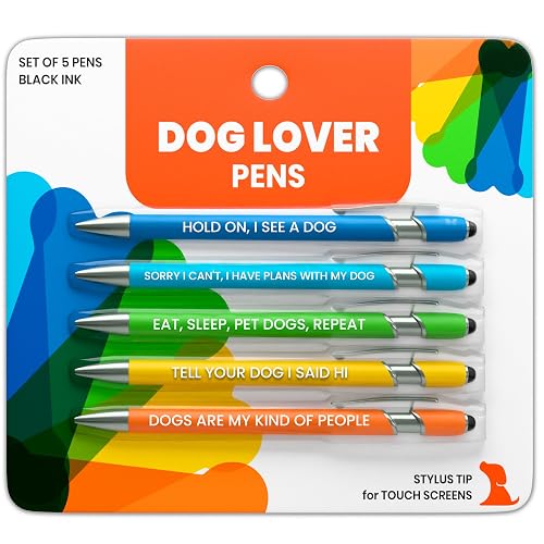 Funny Dog Lover Gift Pen Set – 5 Black Ink