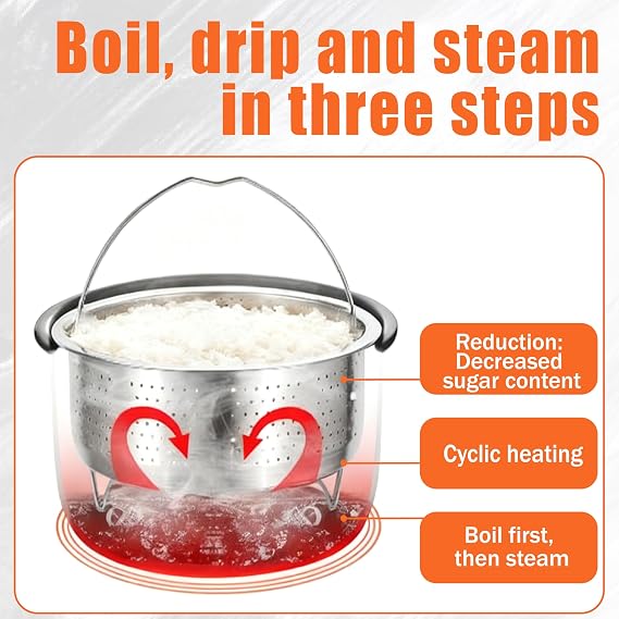 20 cm Steamer Insert Stainless Steel 304 the Versatile Steamer Insert and Steamer Insert for Pots. Ideal as a Steamer Basket in Pressure Cooker for Steaming Vegetables Fruits and Eggs
