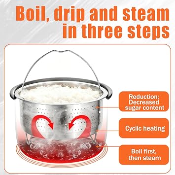 20 cm Steamer Insert Stainless Steel 304 the Versatile Steamer Insert and Steamer Insert for Pots. Ideal as a Steamer Basket in Pressure Cooker for Steaming Vegetables Fruits and Eggs