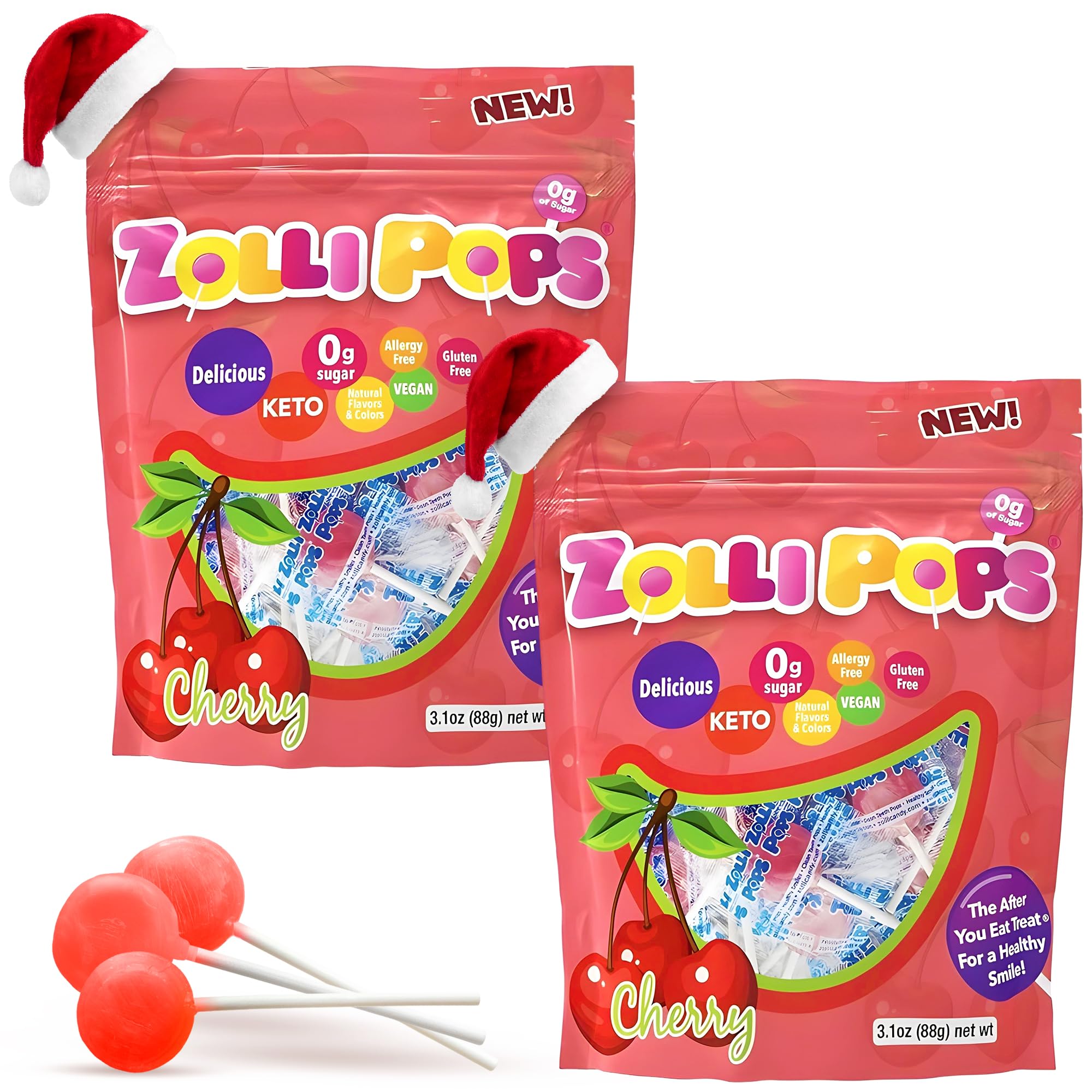 Clean Teeth Lollipops, Cherry, 3.1 Ounce