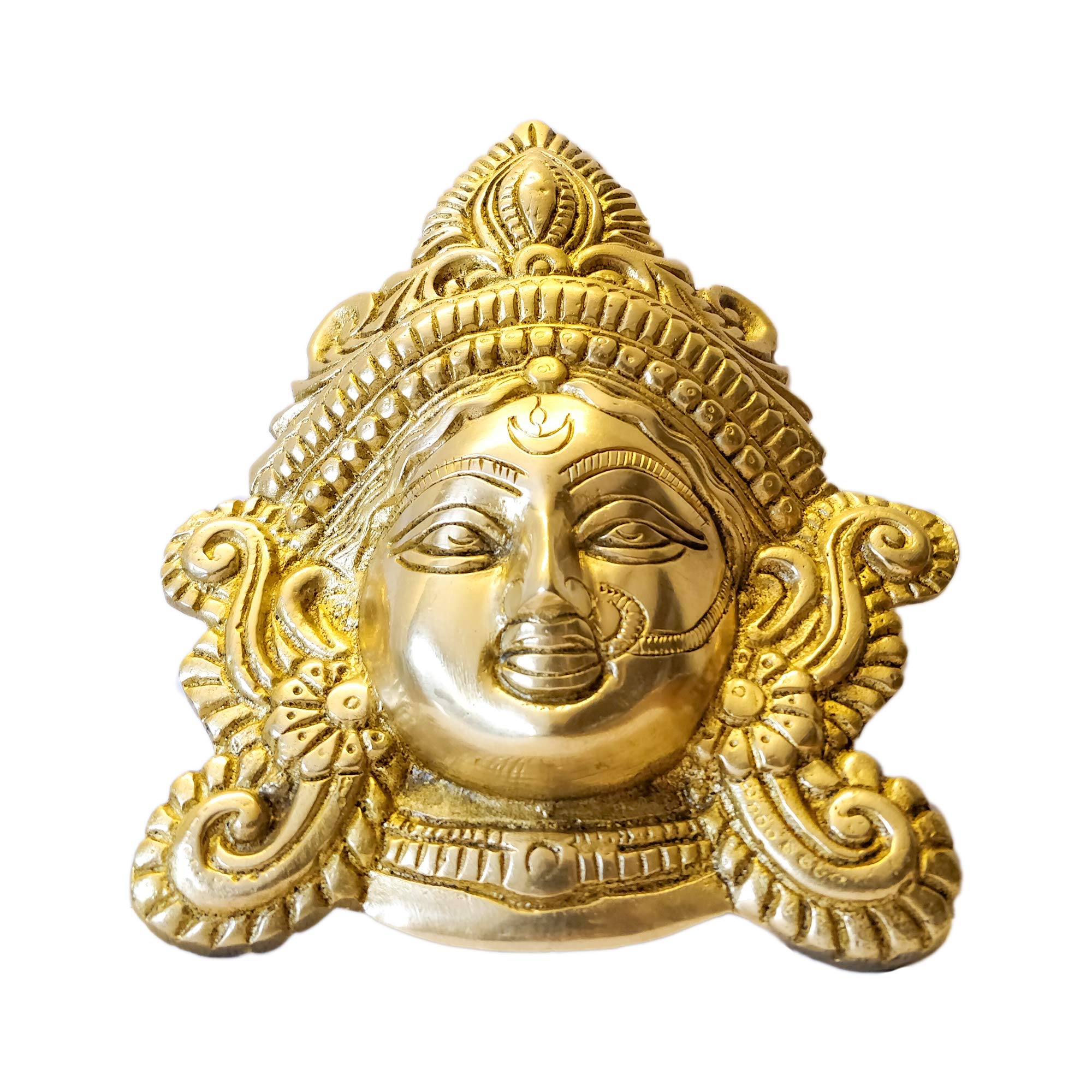 GURU JEE™ Brass Maa Durga Face Idol MATA Rani Ma Durga Wall Decor Durga MATA Face Statue for Home Decor Puja Temple Mandir Showpiece Gifts - Image 5 thumbnail
