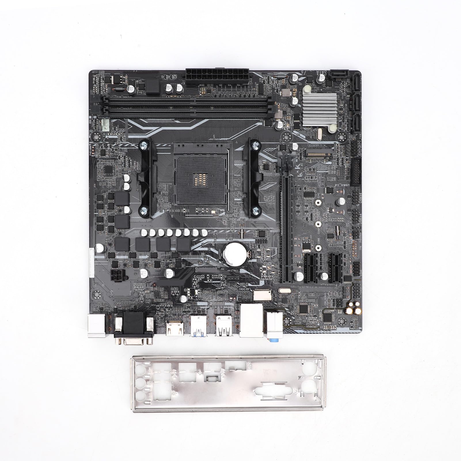 Sxhlseller Scheda Madre A320M K, Socket AM4 per CPU Ryzen Athlon, DDR4 3200 MHz OC, M.2 NVMe, USB 3.0, VGA, 22,5x22 Cm ATX, con Supporto 0 1 10