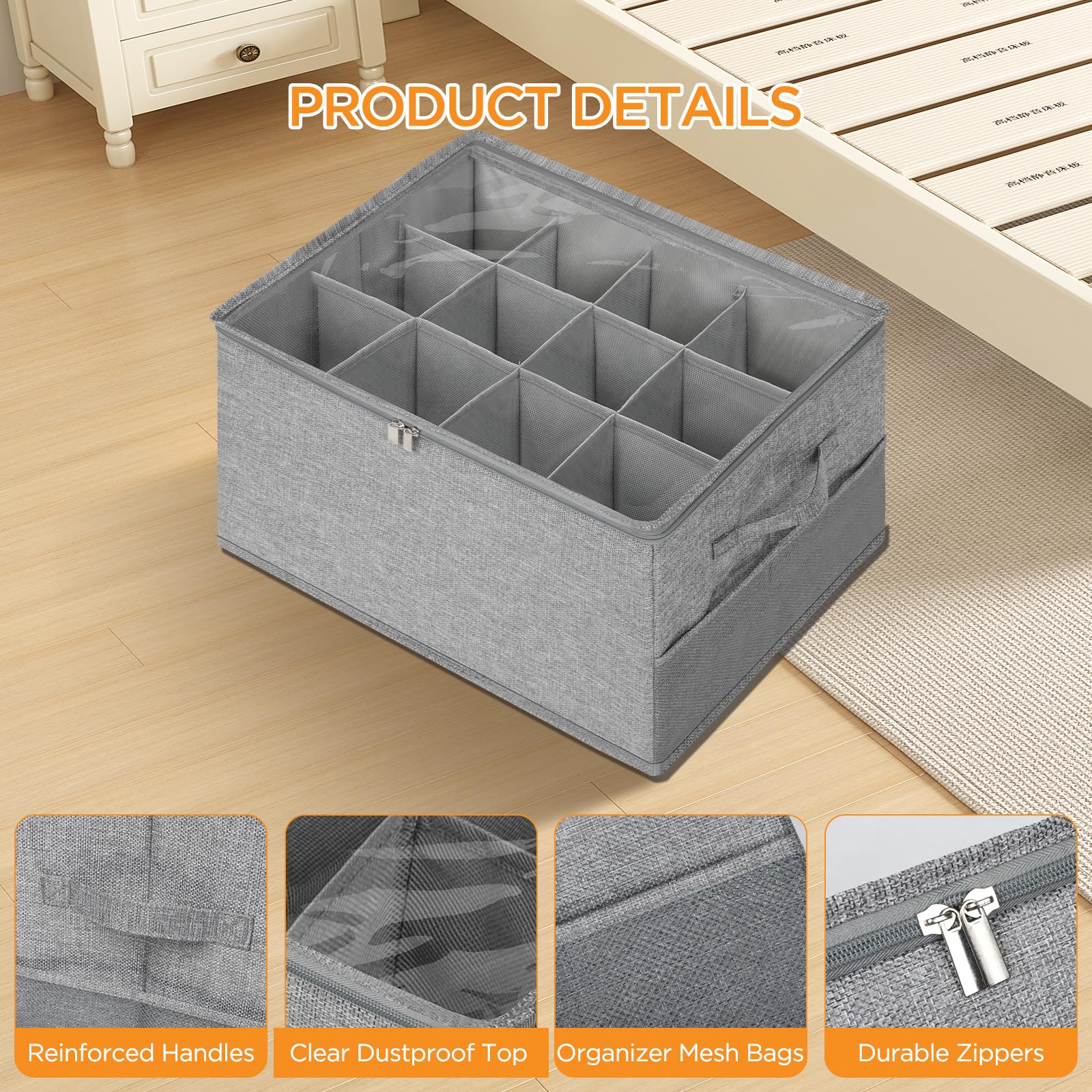 Romon Scatole Per Scarpe, Organizer Per Scarpe Adatto per 12-16 Paia, Contenitori Scarpiera Impilabile Grandi Organizzatore di Porta Scarpe Salvaspazio per Guardaroba Magazzino per Stivali Tacchi