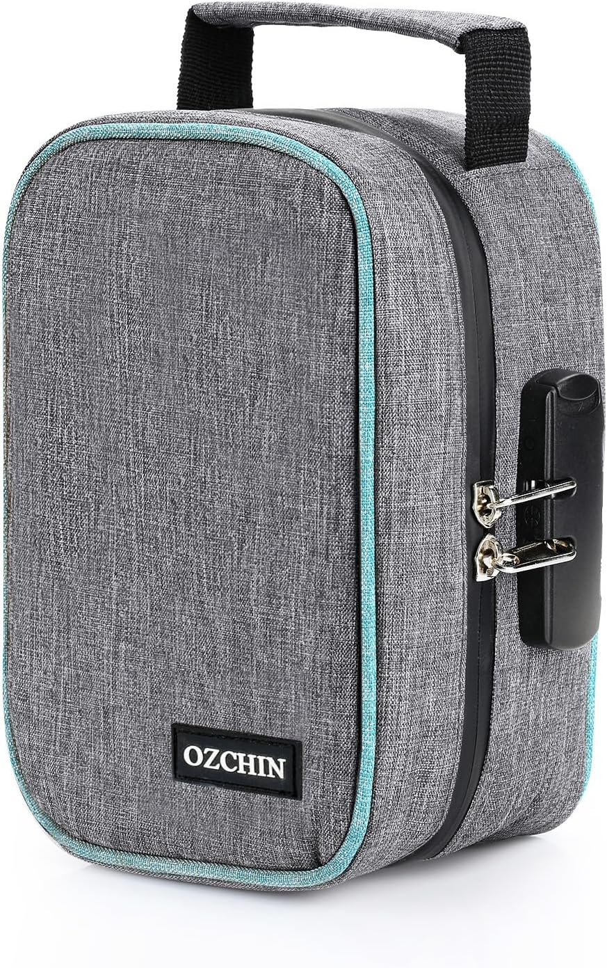 OZCHIN Smell Proof Bag with Combination Lock File Organizer Case Container Medicine Odorless Storage Lock Box Great Gift for Friend