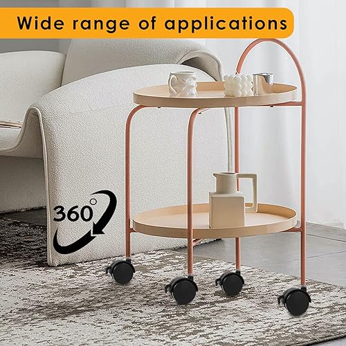 Miniatura 7 de Ruedas giratorias de repuesto de 2 pulgadas, ruedas giratorias roscadas para muebles con frenos de 100 libras (M6-0.039x0.591 in, negro)