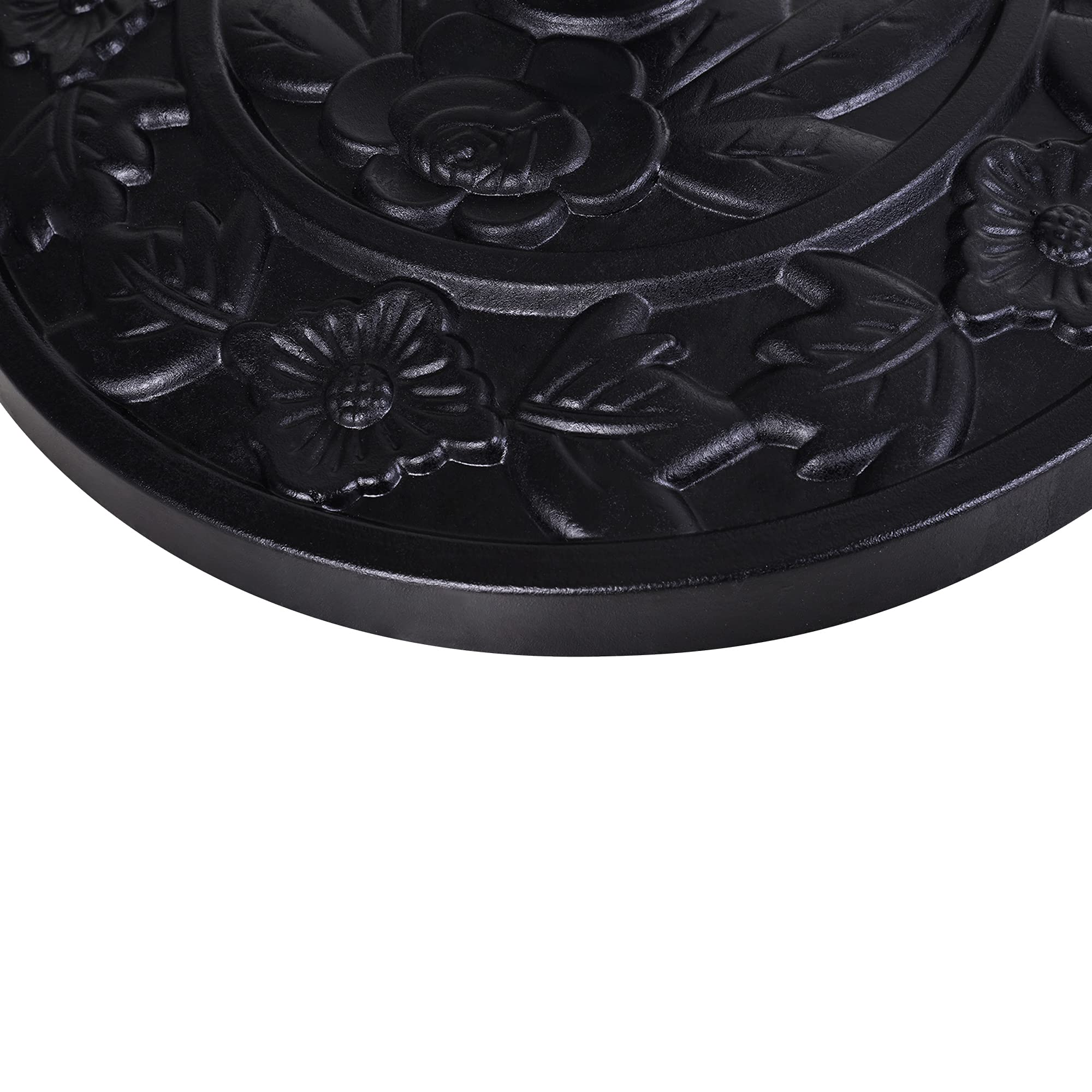 Outsunny Base per Ombrellone a Mezzaluna da Ø38 mm e Ø48 mm con Manovella, Basamento per Ombrellone in Resina, Base Ombrellone a Parete 50x31x32 cm, Nero