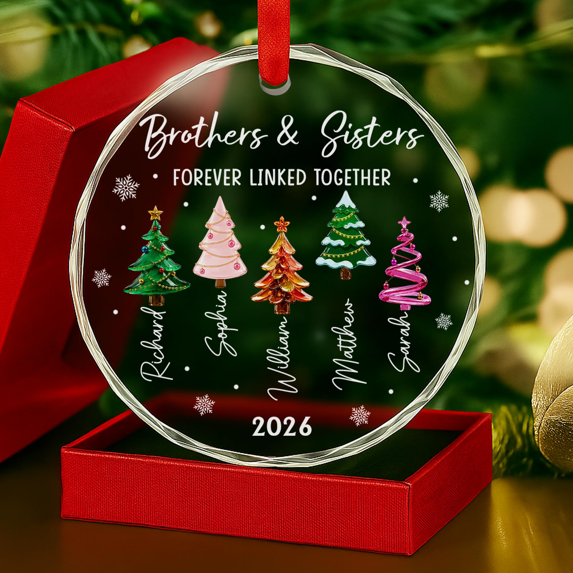 Personalized Brothers and Sisters Keepsake Ornament, Custom Name