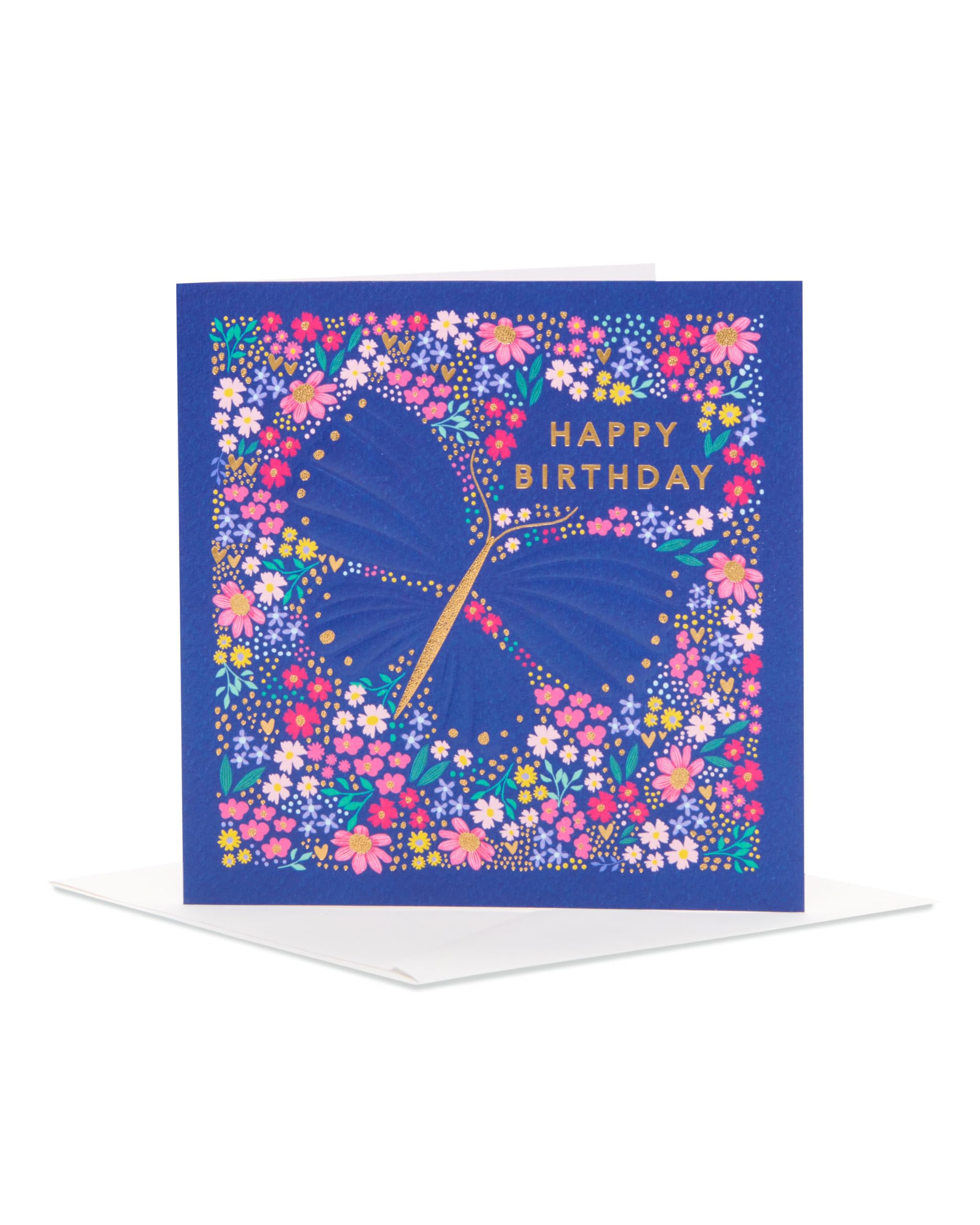 UK Greetings Birthday Card for Her/Friend - Floral Butterfly Design - From The Camden Collection