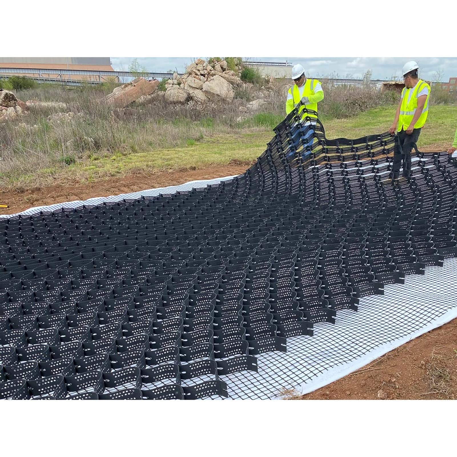 Geo-stabilizator podłoża do szklarni, tarasu, trawnika, szopy, ogrodu, kraty żwirowej/trawy, kostki brukowej, maty podłogowej, 1 m x 7 m