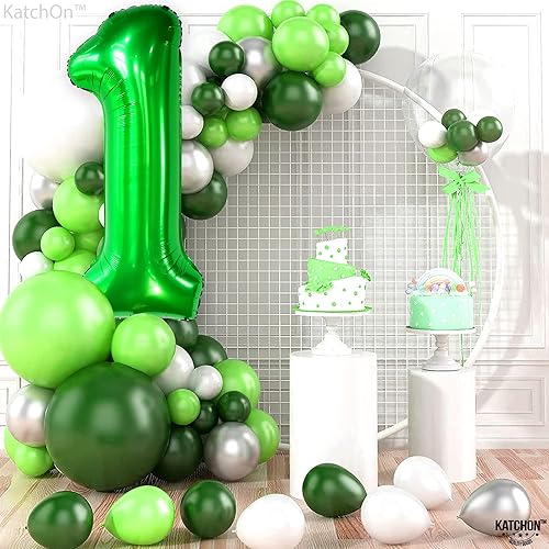 Miniatura 7 de Globos gigantes de color verde oscuro número 1, de 40 pulgadas, globo verde uno para primer cumpleaños, globos de primer cumpleaños, globo verde