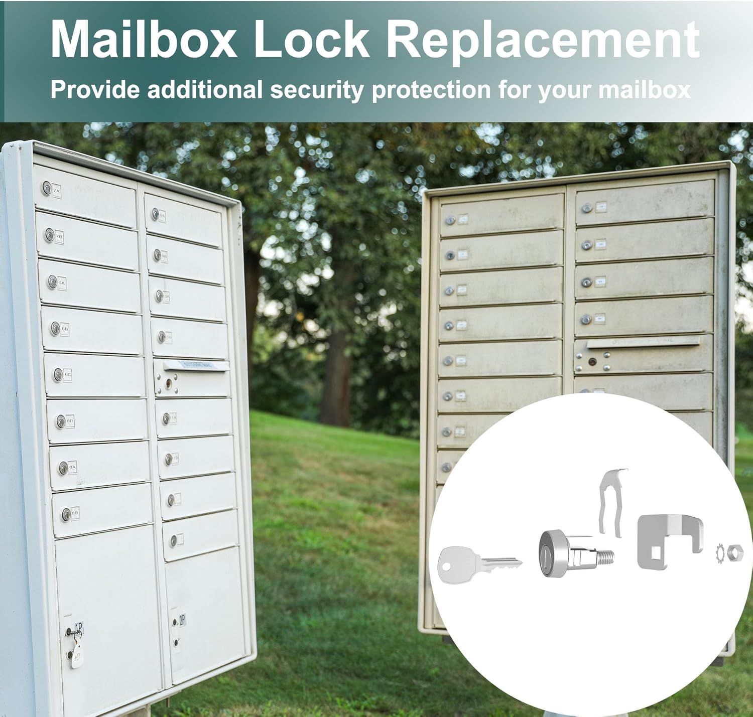 3 Pcs Mailbox Lock, National L-1172C Mailbox Lock Replacement for C9100 Mailbox Key Lock with 3 Keys and C7120 Cam, Nickel Finish