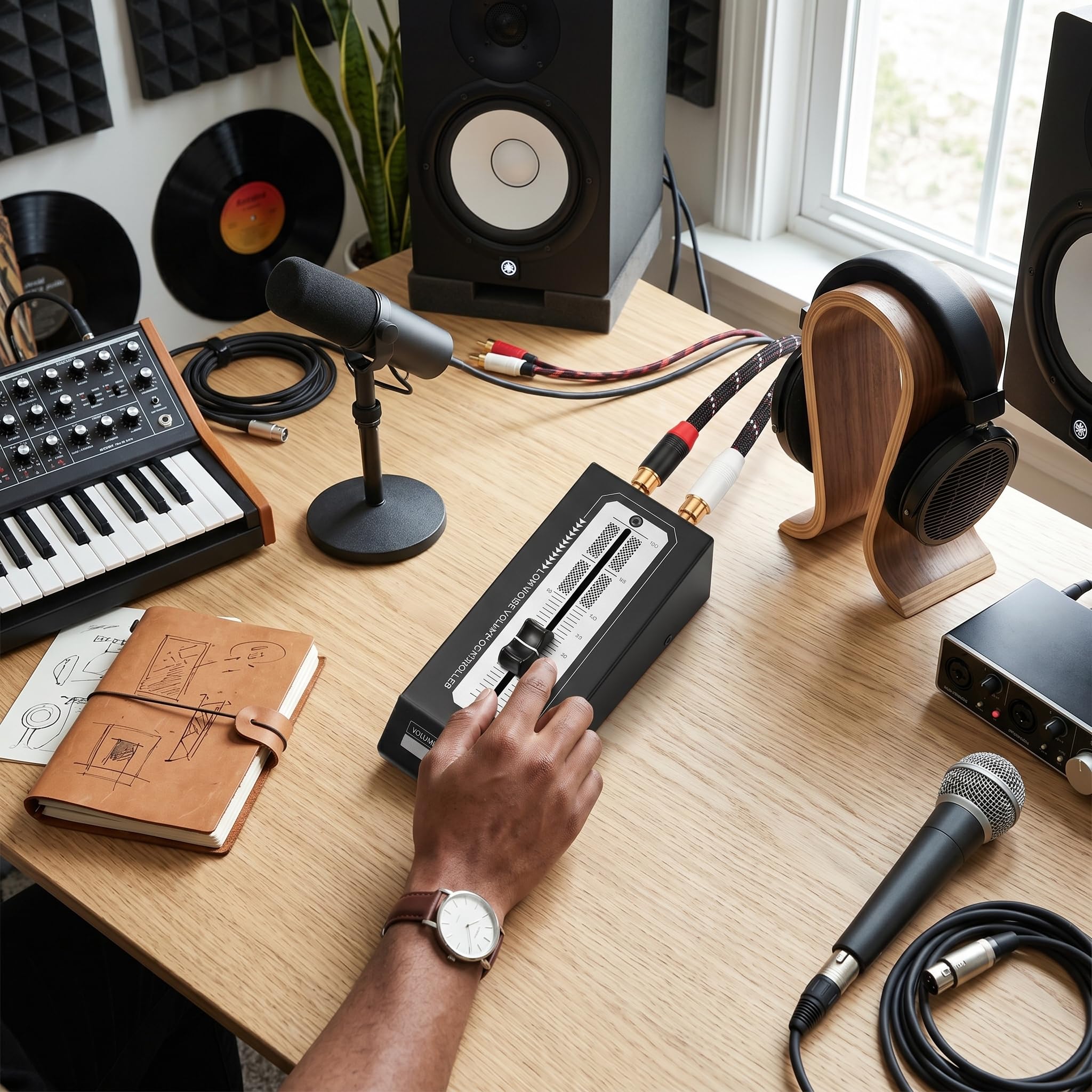 Mini Controller di Volume Passivo Preamplificatore HiFi per Altoparlanti Monitor Attivi