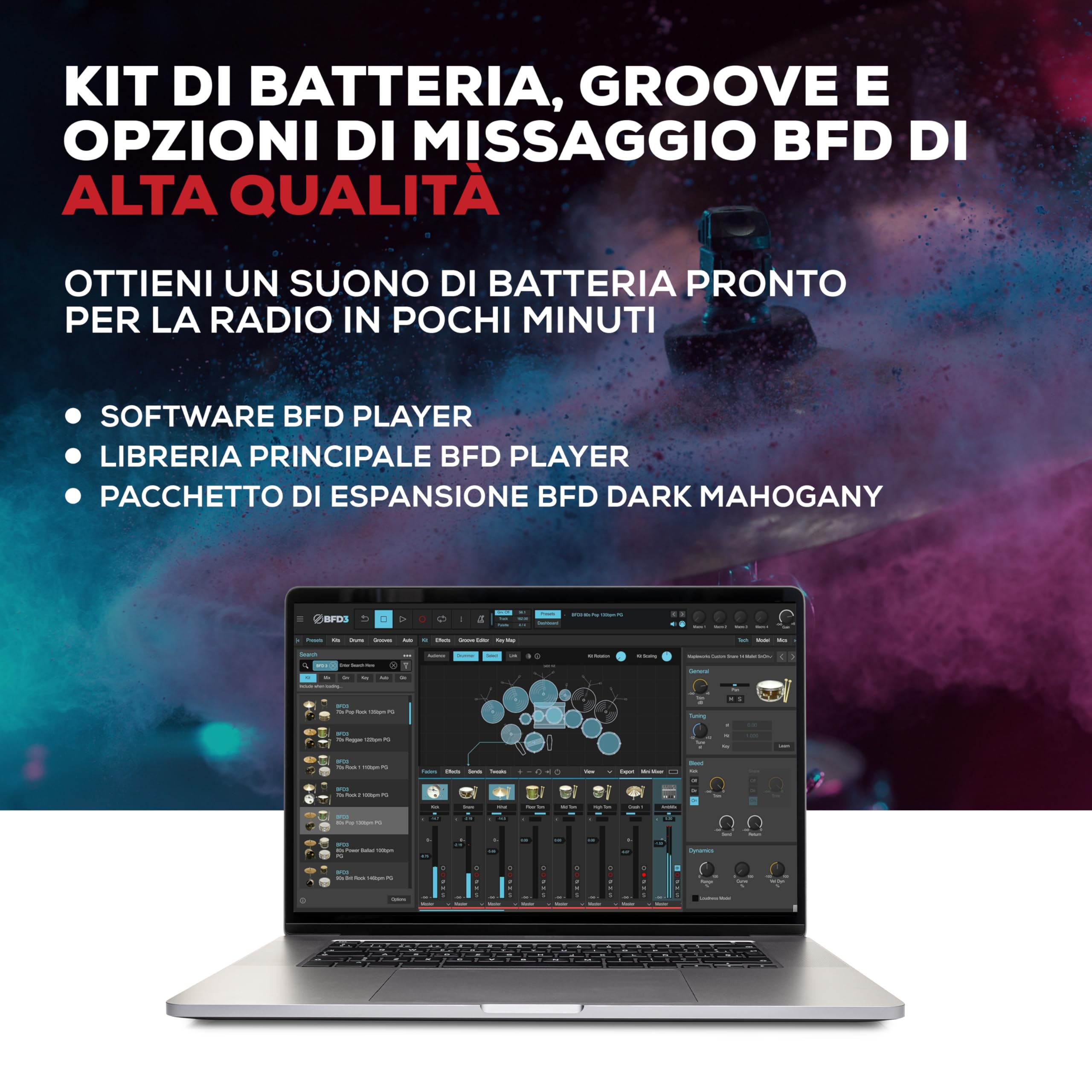 Alesis Nitro Ultimate Batteria Elettronica | Rullante 10" e Tom 8" Dual-Zone, Hi-Hat Mobile 10", 640+ Suoni BFD, Bluetooth, Drumeo, MIDI, Compatible con Doppio Pedale