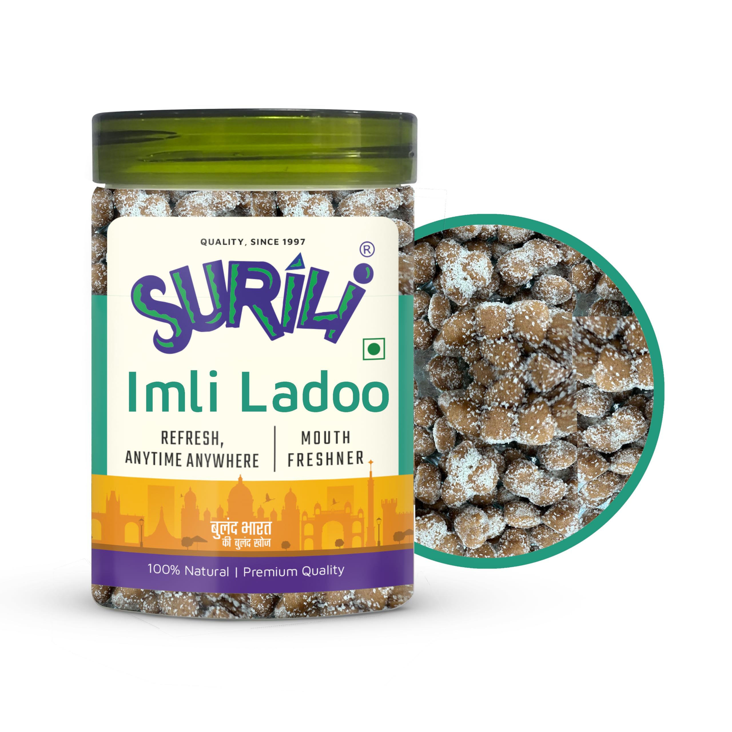 SURILI Imli Laddo After Meal Mouth Freshener Candy Tin Jar (Pack 250 gram)-image-30