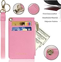 Vista 71 de Carteras pequeñas de cuero delgado para mujeres, tarjetero, cartera, monedero con llavero beige (B-Beige)