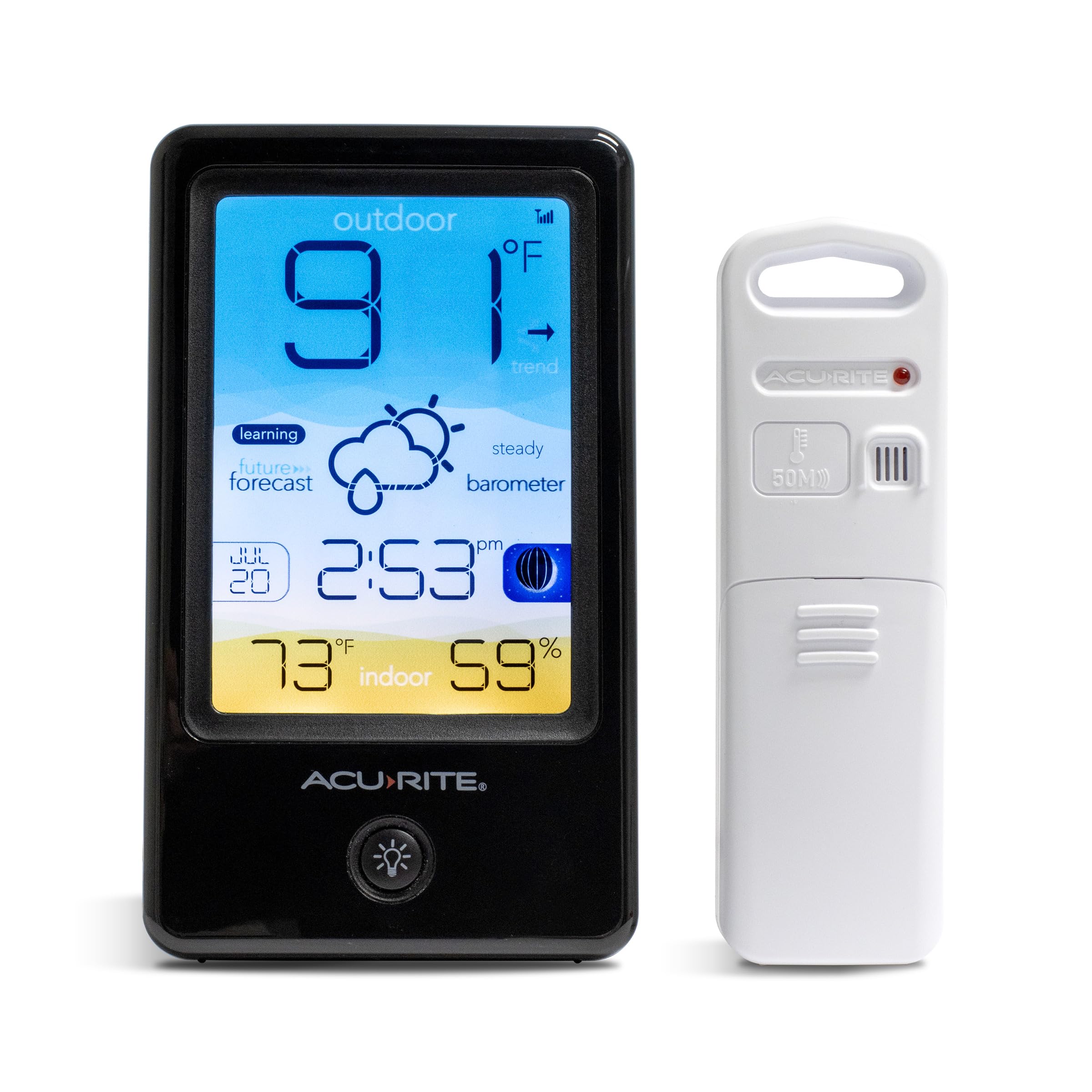 AcuRite Vertical Color Weather Station with Hyperlocal Forecast, Indoor/Outdoor Temperature, Outdoor Humidity, Time/Date, and Moon Phase (00505)