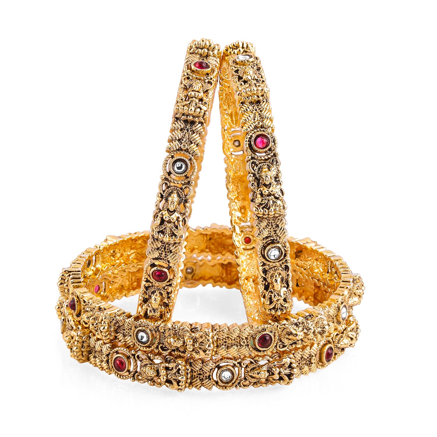 rubans Gold Plated Temple Bangles Jewellery Gift for Women & Girls | Traditional Wedding Bridal-picture-23