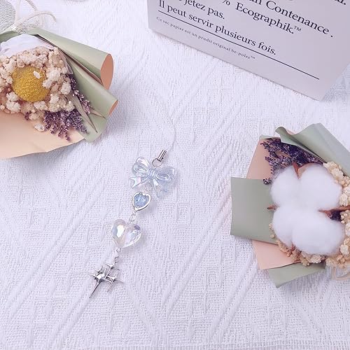 Miniatura 81 de 1-4 dijes estéticos para teléfono celular Y2K, correa de fresa, mariposa, estrella, accesorios Y2K para bolsa, llavero, Airpods, cámara, colgantes