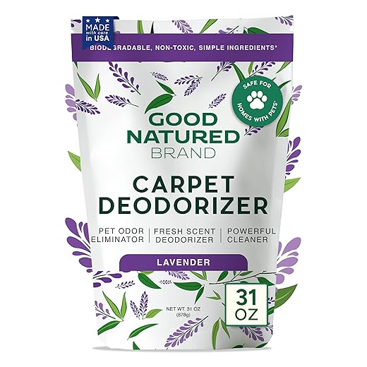 Good Natured Brand | Carpet Deodorizer & Freshener Powder | 31 oz Pet Odor Eliminator for Strong Odor & Pet Urine | Fresh Natural Lavender Scent | Safe for Homes with Pets