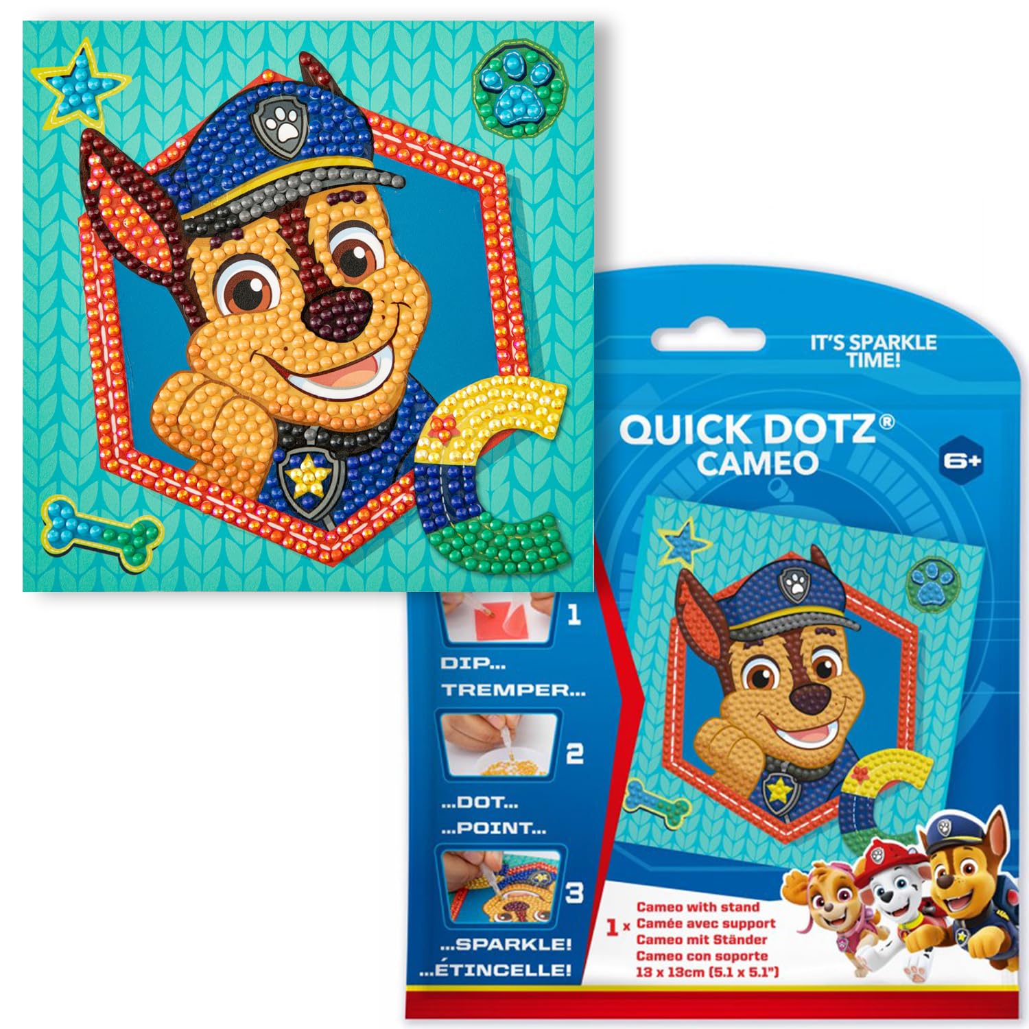 DIAMOND DOTZ PAW Patrol Chase Diamond Painting Kits for Adults - Diamond Art Kits a Relaxing Creative Craft Kit with Dotz Gems
