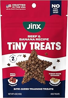 Jinx Beef Dog Training Treats - Healthy All-Natural Mini Bite-Sized Dog Treats for Training with Grass-Fed Beef - Pet Products for All Dogs (Puppies, Adults & Seniors) - 4oz