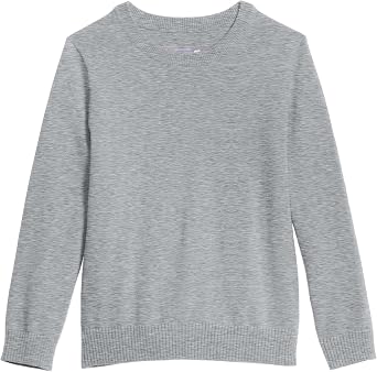 Primary Kids Crewneck Sweater 100% Cotton Knit Pullover Sweater, Soft Lightweight Layer