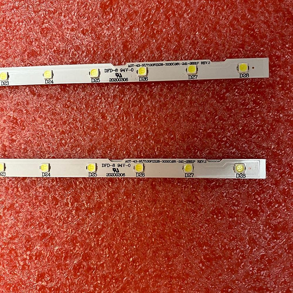 Striscia LED (2) Adatta for Samsung UE43NU7190U UE43RU7179U UE43NU7092 UE43NU7090 UE43NU7170 UE43RU7100 UE43NU7120U UE43RU7120 UE43NU7199U(4pcs for 2 TV)
