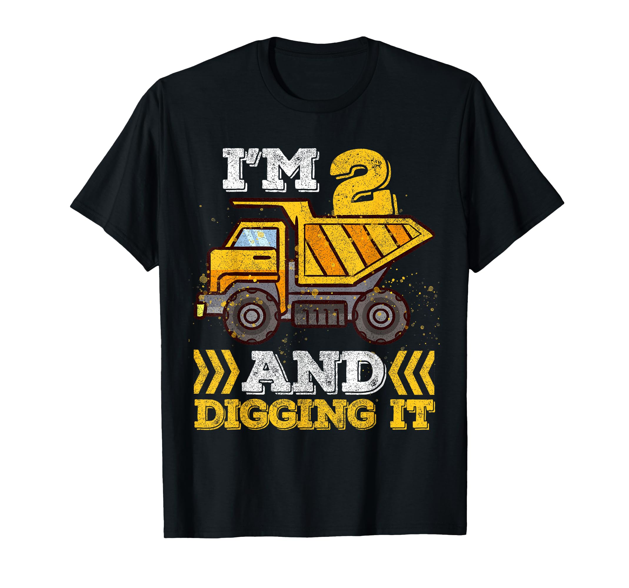 2nd Birthday Boy Shirt, I'm 2 And Digging It Truck Toddler T-Shirt