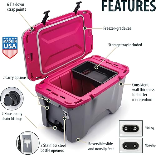 Miniatura 2 de Camco - Hielera Currituck blanca y gris de 50 cuartos, 47 litros