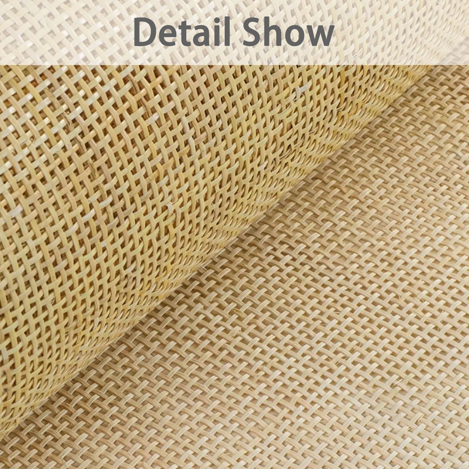Rollo de Ratan por Metros, 50cm de Ancho Natural Rejilla Rollo Mimbre para Muebles, Correas de Tela Ratán, Cinta de Caña Tejida para Silla Cesta Bricolaje(50x150cm)