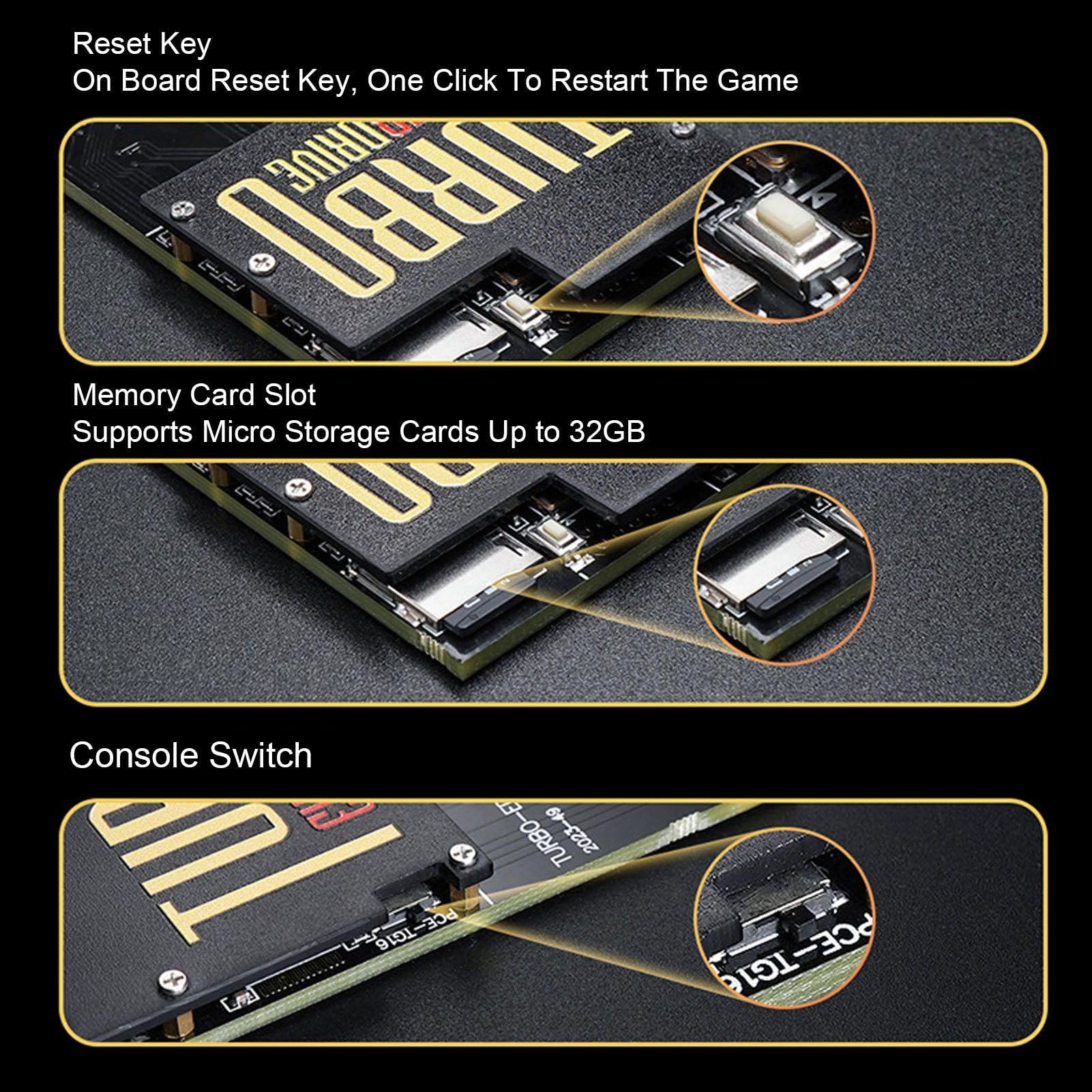 Cartuccia di Gioco per PC Engine 1000 in 1, Scheda di Memoria Flash Drive Black per 16 Console