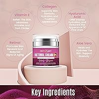 Vista 5 de Crema de retinol – 3% (porcentaje) crema de retinol para cara con ácido hialurónico – Crema facial antienvejecimiento para líneas finas y arrugas