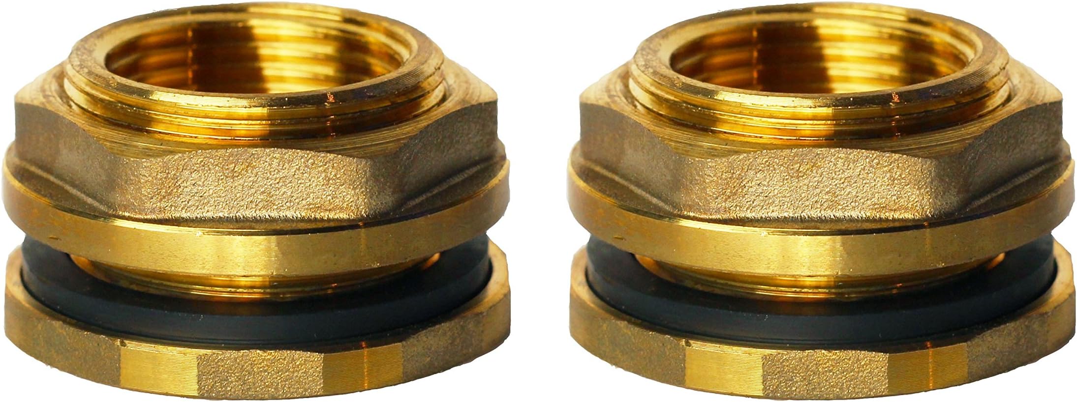RAINPAL F075LFLH Brass 3/4" Female Bulkhead Fitting(Lead Free Compliant, Left Handed Nut) (2)