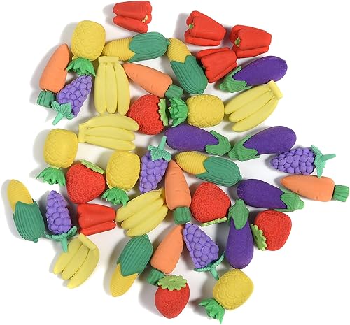 Miniatura 11 de 15 unidades de borradores de frutas para niños, divertidos borradores de lápices de comida para suministros escolares, regalos de premios, recuerdos