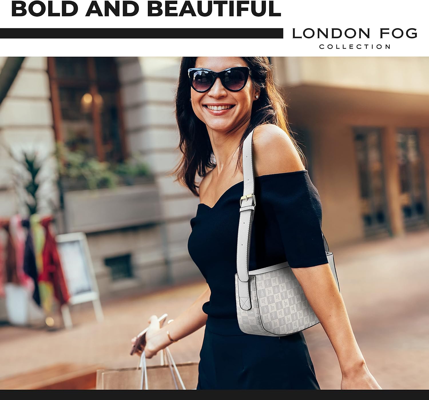 LONDON FOG ASTOR and IRIS Shoulder Bag for Women with Adjustable Strap