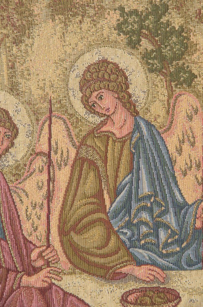 Charlotte Home Furnishings Inc. Holy Trinity Icon Italian Tapestry Wall Hanging 15 X 13 Inch Viscose Cotton And Polyester Blend Wall Art Perfect For Home And Wall Decor By Andrei Rublev