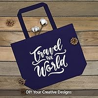 Vista 3 de TOPDesign - Paquete de 2 bolsas de lona con cierre magnético, bolsas de compras reutilizables, haz tus propios diseños creativos