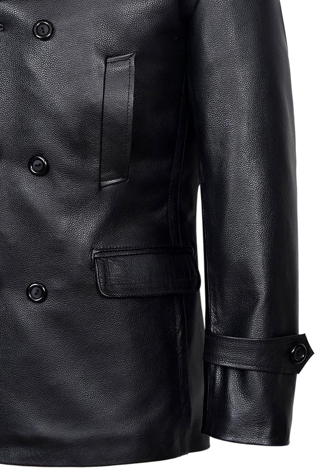 Men's Kriegsmarine German Ww2 Dr Who Reefer Hide Leather Jacket Coat Mens Leather Car Coat