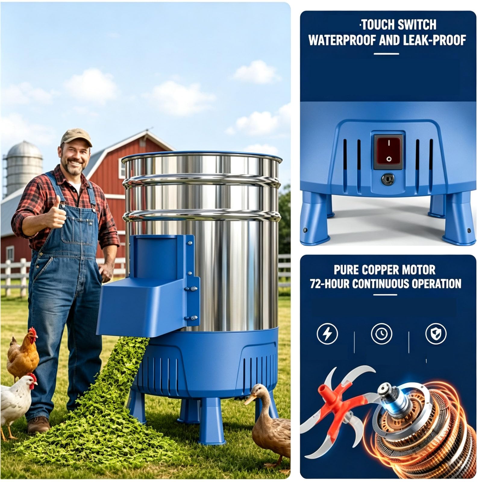 Hachoir À Légumes Commercial, Transformateur Daliments Pour Volailles En Acier Inoxydable
