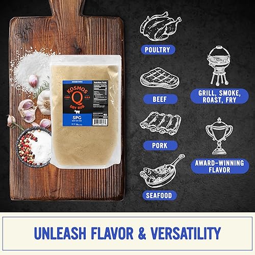 Vista 4 de Kosmos Q SPG BBQ Dry Rub Mezcla dulce y salada Ideal para pechuga, bistec, pollo, costillas y cerdo El mejor condimento para barbacoa
