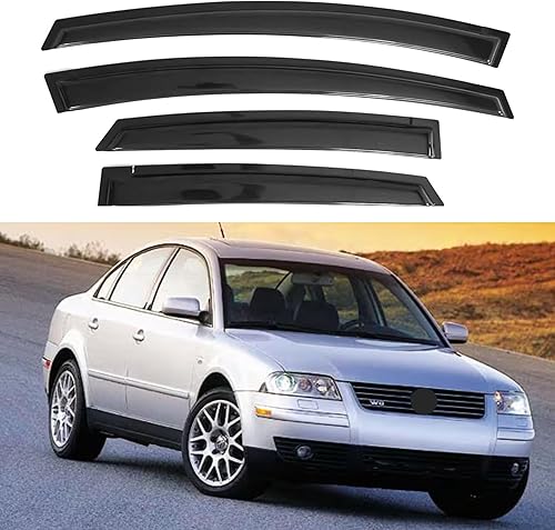 Miniatura 354 de IG - Visera para ventana de automóvil, protector contra la lluvia, el sol y el viento, con cinta adhesiva, deflector extraduradero para ventana