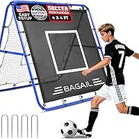 BAGAIL 4x4 Ft Soccer Rebounder Net - Adjustable Angle Pitch Back for Soccer, Baseball, Softball Passing & Control Training