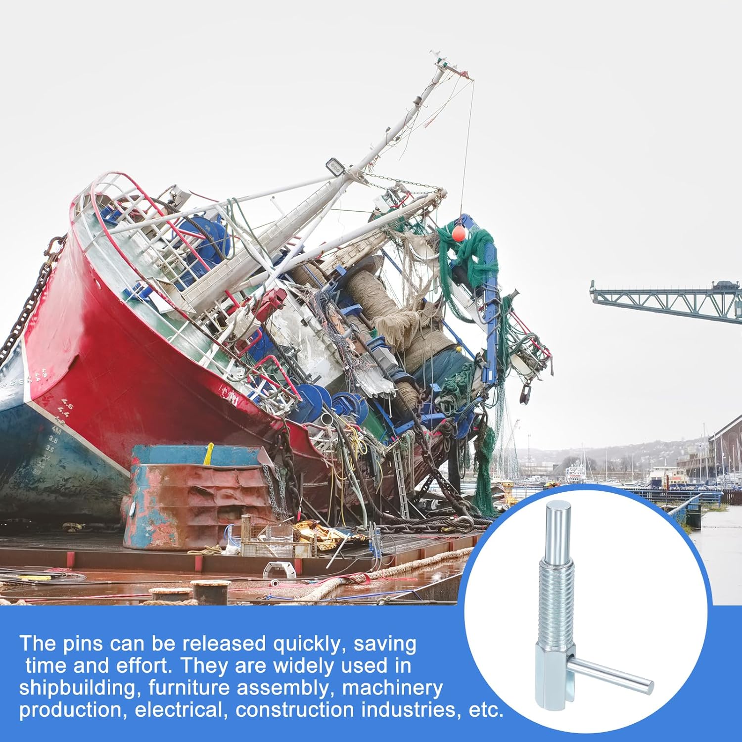 uxcell 5Pcs Retractable Indexing Plunger Pin, M12 l Spring Plunger Carbon Steel Spring Loaded Latch Telescopic Locking Pin for Machinery Shipbuilding