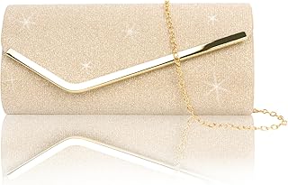 Women Clutch Glitter Envelope Clutch Bag Elegant Clutch Bags Elegant Shiny Sequins Evening Bags with Detachable Chain for Women Bridal Prom Party Cocktail Banquet Wedding Evening Clutch Handbag