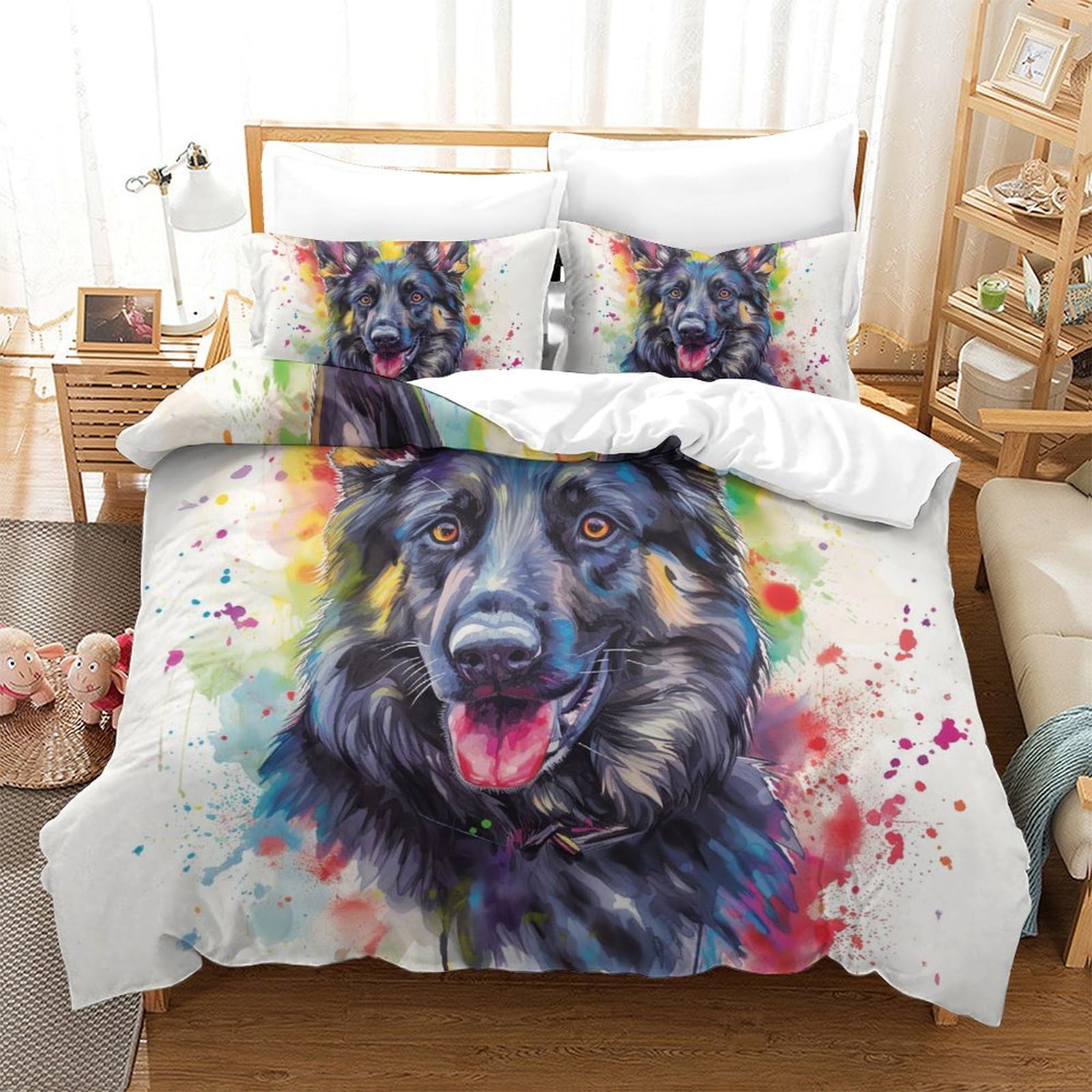 Housse de couette Berger Allemand Super King le cadeau idéal pour amoureux de chiens