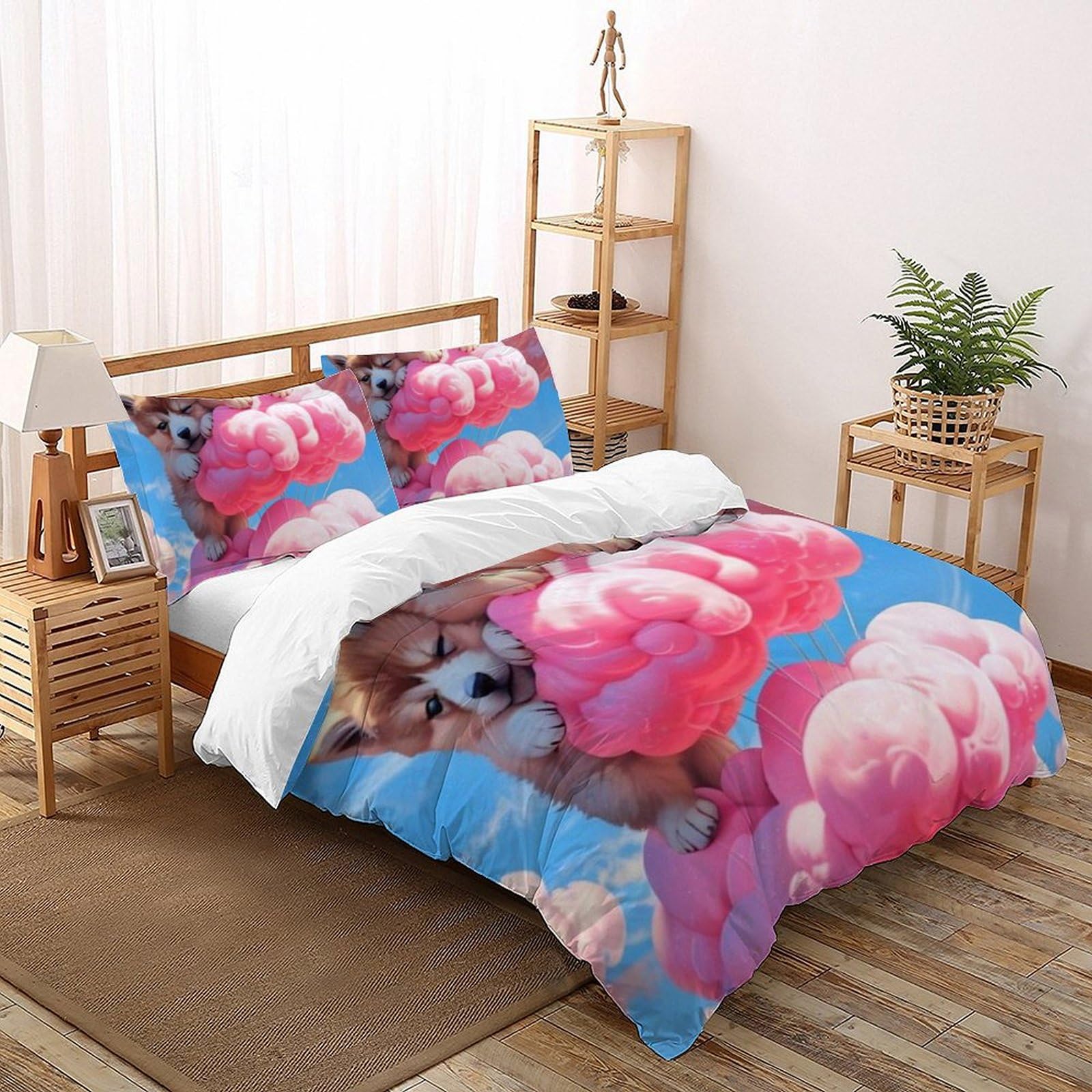 Housse de couette super king pour chambre garçon lit animaux 3D