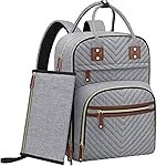 Tenot Diaper Bag Backpack for Women with Changing Pad, Baby Bag with Insulated Pockets Multifunctional Diaper Bags For Baby Girl Boy Waterproof Baby Bags For Boys Girls Maternity Bag Grey