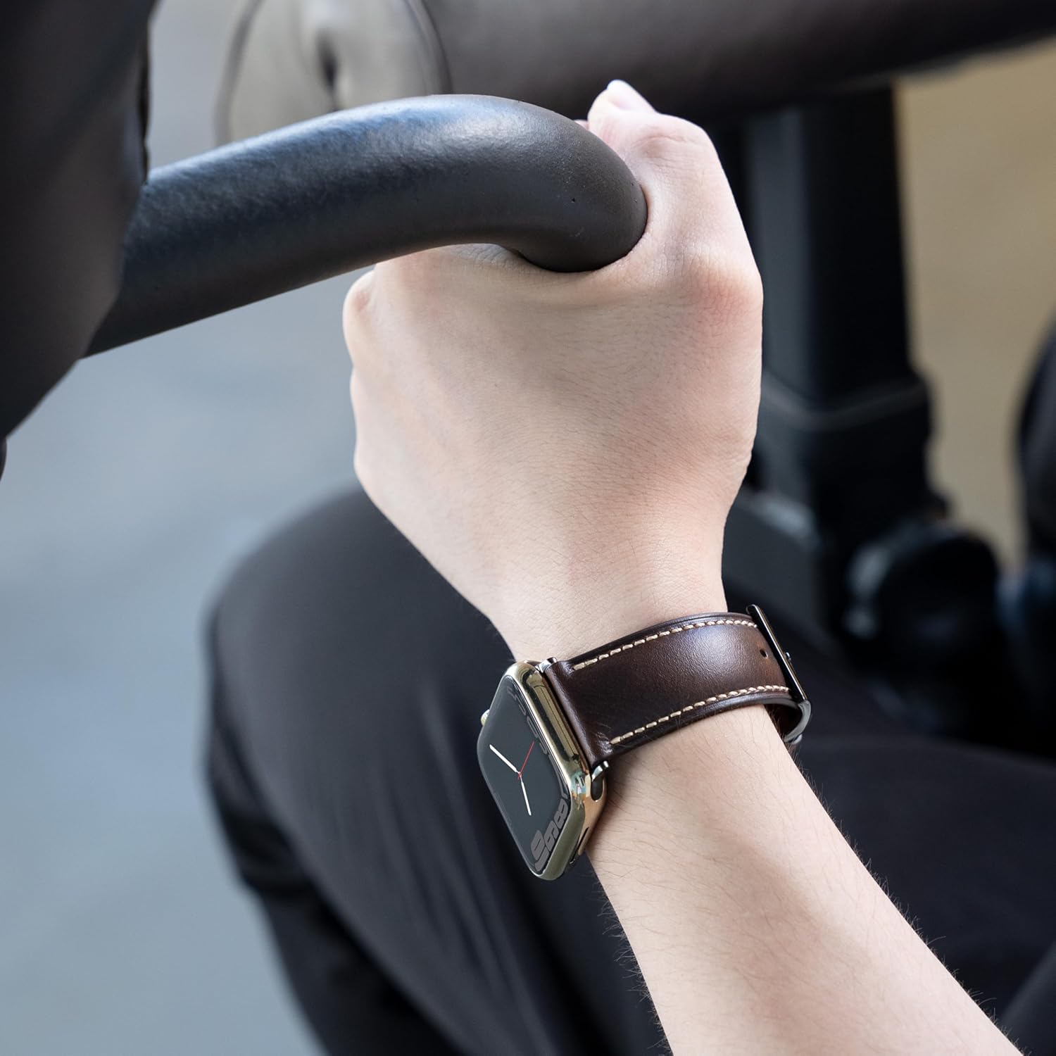 Vintage Leather Bands Compatible with Apple Watch Band 38mm 40mm 41mm 44mm 45mm 46mm 49mm,Wax Oil-tanned Leather Strap for Men Women iWatch Ultra 3/2/1 SE SE2 SE3 Series 11 10 9 8 7 6 5 4 3 2 1 - Image 3