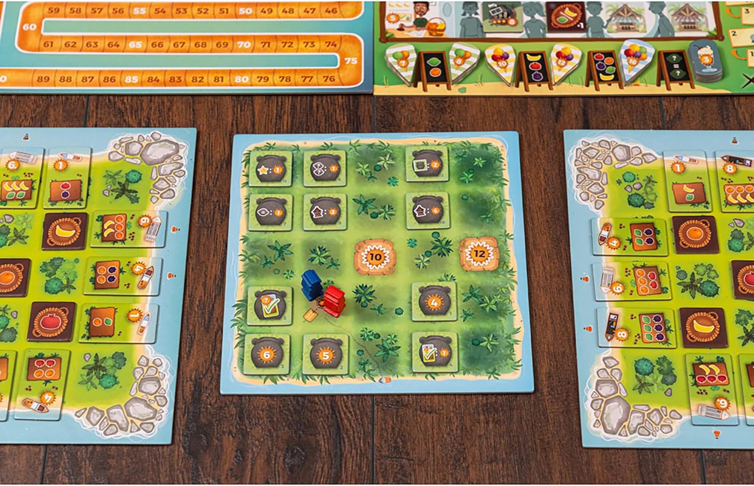 Capstone Games: Juicy Fruits: Mystic Island - Expansion, Strategy Board Game, 3 New Modules, Bonus Tiles, New Tokens, Ages 10+, 1-4 Players, 30 Min